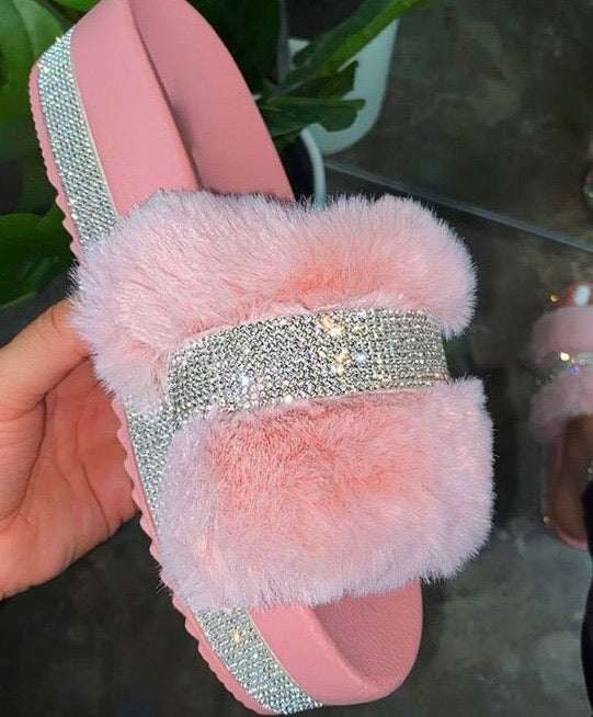 Pink Fur Slides